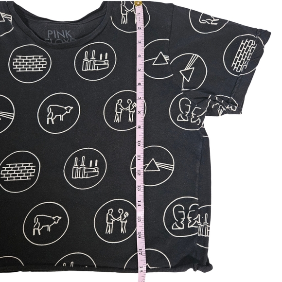 Pink Floyd Black Crop Top, Black/Tan, Medium - Picture 8 of 9